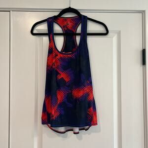 Athleta Women's Tank Top Red and‎ Blue Razorback Size S